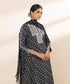 Women's Unstitched Cotton Embroidered Black 2 Piece Suit