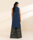 Women's Unstitched Textured Lawn Embroidered Blue 2 Piece Suit