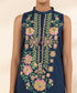 Women's Unstitched Textured Lawn Embroidered Blue 2 Piece Suit