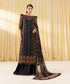 Women's Unstitched Viscose Chiffon Embroidered Black 3 Piece Suit