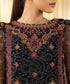 Women's Unstitched Viscose Chiffon Embroidered Black 3 Piece Suit