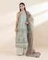 Unstitched Women's Blue Lawn 3 Piece Suit