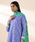 Women's Unstitched Lawn Printed Blue 3 Piece Suit
