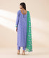 Women's Unstitched Lawn Printed Blue 3 Piece Suit