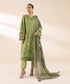 Women's Unstitched Lawn Printed Green 3 Piece Suit