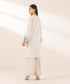 Women's Pret Lawn Off White Embroidered Straight Shirt