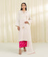 Women Off white and pink Viscose Raw Silk 3 PC Embroidered Suit