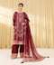 3 Piece - Embroidered Raw Silk Suit