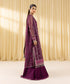 Women's Unstitched Viscose Chiffon Embroidered Purple 3 Piece Suit