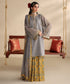 Women's Unstitched Khaddi Net Embroidered Grey 3 Piece Suit